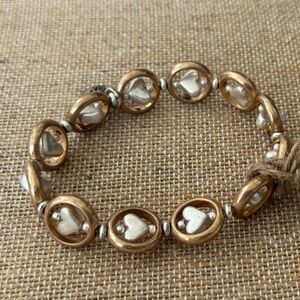 Plunder Gold and Silver Heart Bracelet